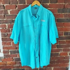 Reel Legends Fishing Shirt Men's 2XL Blue Long Sleeve XXL Vented Pockets Men